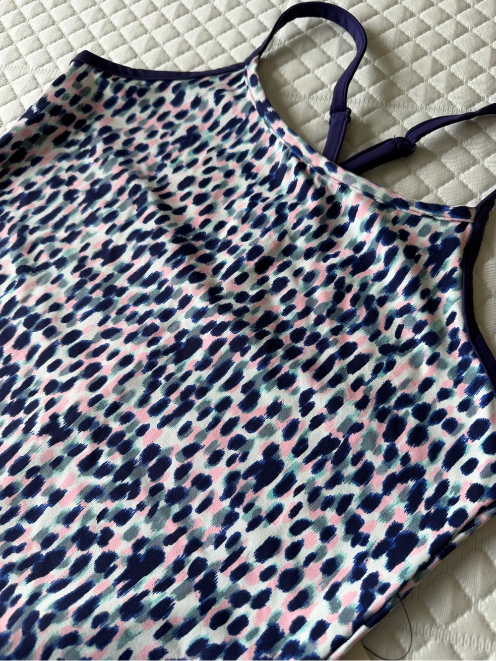 NWT Mono B Navy, Pink & White Leopard Print Cami Tank